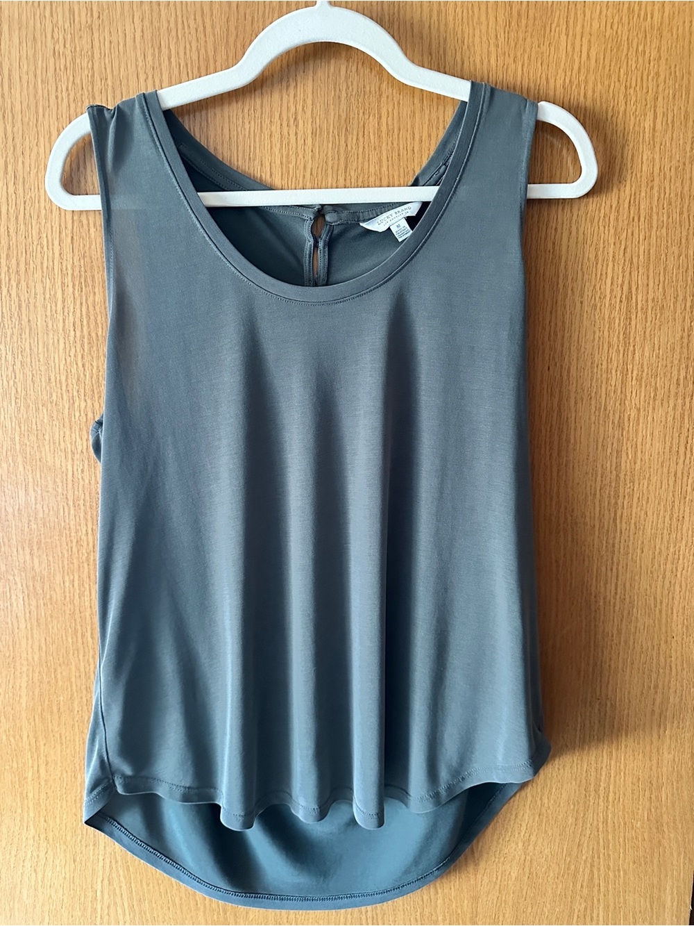 Lucky Brand Women’s Olive Green High Low Sleeveless Tank Top Size M